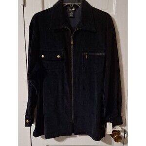 Rafaella Men's Navy Corduroy Zip Jacket with Gold Hardware (Mis288)